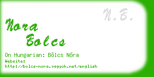 nora bolcs business card